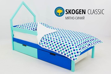 Кровать-домик в детскую мини Skogen мятно-синий в Иваново