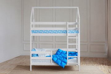Двухъярусная кровать Домик, цвет белый в Иваново