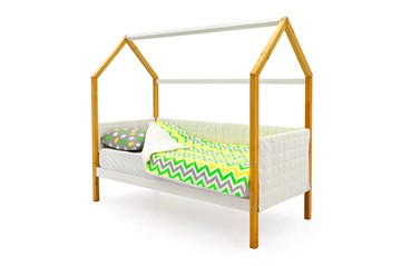 Кровать-домик детская «Svogen белая-дерево» мягкая в Иваново