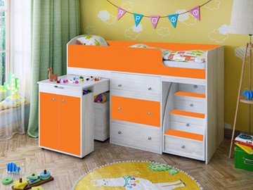 Детская кровать-шкаф Малыш 1600, корпус Винтерберг, фасад Оранжевый в Иваново