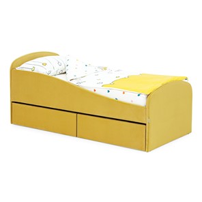 Мягкая кровать с ящиками Letmo 190х80 горчичный (велюр) в Иваново
