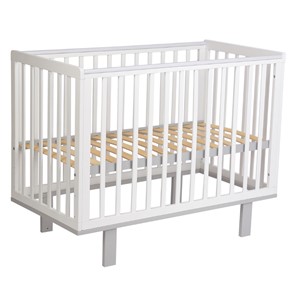 Кровать для новорожденных серия 3400 POLINI Kids Simple 340 Белый / Серый в Иваново