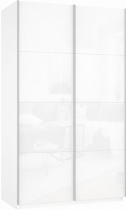 Шкаф Прайм (Белое стекло/Белое стекло) 1600x570x2300, белый снег в Иваново