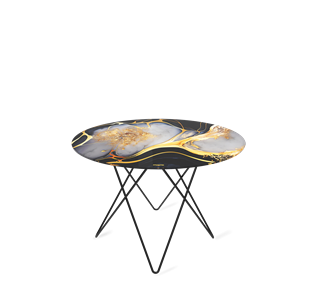 Круглый столик SHT-TU37 / SHT-TT32 60 стекло/МДФ (черный алмаз/черный муар) в Иваново