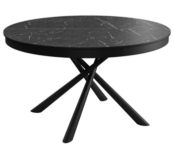 Керамический обеденный стол DikLine KR120 мрамор черный Калаката/опоры черные в Иваново