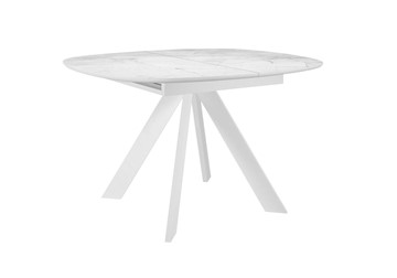 Керамический стол DikLine BK100 Керамика Белый мрамор/подстолье белое/опоры белые в Иваново