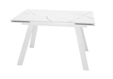 Керамический стол DikLine DKL140 Керамика Белый мрамор/опоры белые (2 уп.) в Иваново