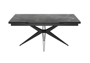 Керамический кухонный стол DikLine KW160 мрамор С45 (керамика черная)/опоры черные в Иваново