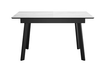 Керамический кухонный стол DikLine SKH125 Керамика Белый мрамор/подстолье черное/опоры черные (2 уп.) в Иваново