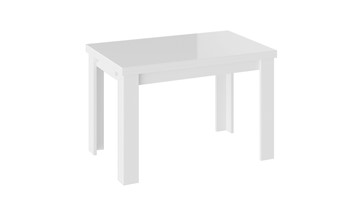Обеденный раздвижной стол Норман тип 1, цвет Белый/Стекло белый глянец в Иваново