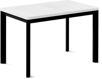 Кухонный стол раскладной Кубика Токио-1L (ноги металлические черные, белый цемент) в Иваново