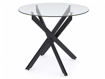 Кухонный круглый стол Dikline R900 стекло/ножки черный металл в Иваново
