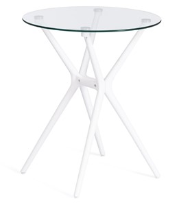 Стеклянный кухонный стол PARNAVAZ (mod. 29) пластик/стекло, 60х60х70,5 прозрачный/белый арт.19697 в Иваново