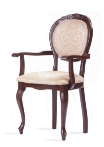 Обеденный стул Барокко с резьбой и подлокотниками (стандартная покраска) в Иваново