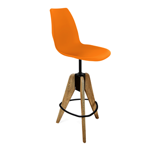 Барный стул SHT-ST29/S92 (оранжевый ral2003/брашированный коричневый/черный муар) в Иваново