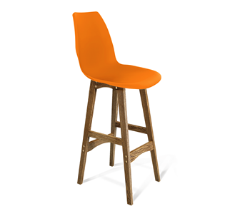 Барный стул SHT-ST29/S65 (оранжевый ral2003/дуб брашированный коричневый) в Иваново