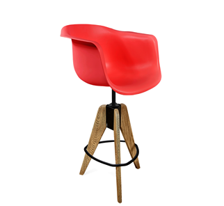 Барный стул SHT-ST31/S92 (красный/брашированный коричневый/черный муар) в Иваново