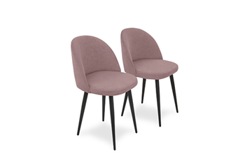 Комплект из 2-х кухонных стульев Brendoss Лайт розовый черные ножки в Иваново