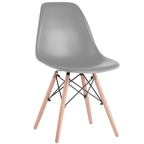 Комплект стульев 4 шт. BRABIX "Eames CF-010", пластик серый, опоры дерево/металл, 532632, 2033A в Иваново