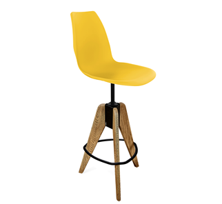 Барный стул SHT-ST29/S92 (желтый ral 1021/брашированный коричневый/черный муар) в Иваново