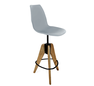 Барный стул SHT-ST29/S92 (серый ral 7040/брашированный коричневый/черный муар) в Иваново