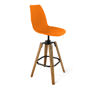 Барный стул SHT-ST29/S93 (оранжевый ral2003/брашированный коричневый/черный муар) в Иваново