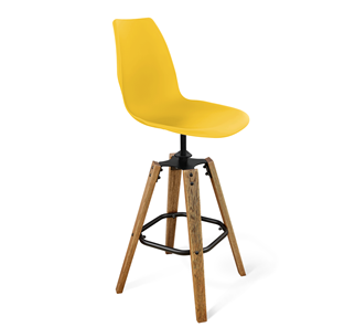 Барный стул SHT-ST29/S93 (желтый ral 1021/брашированный коричневый/черный муар) в Иваново