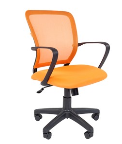 Кресло компьютерное CHAIRMAN 698 black TW, ткань, цвет оранжевый в Иваново