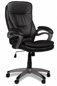 Офисное кресло ДамОфис J 9302 экокожа /пластик, черный в Иваново