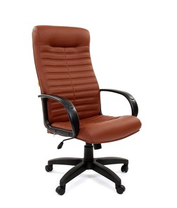 Кресло CHAIRMAN 480 LT, экокожа, цвет коричневый в Иваново