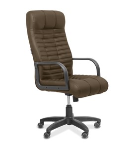 Офисное кресло для руководителя Атлант, экокожа премиум / коричневая CN1116 в Иваново