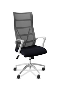 Офисное кресло Топ X белый каркас, сетка/ткань TW / серая/черная в Иваново