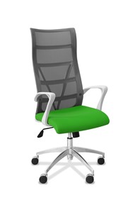 Офисное кресло Топ X белый каркас, сетка/ткань TW / серая/салатовая в Иваново