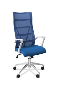 Кресло в офис Топ X белый каркас, сетка/ткань TW / синяя/голубая в Иваново