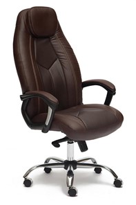 Компьютерное кресло BOSS Lux, кож/зам, коричневый/коричневый перфорированный, арт.9816 в Иваново