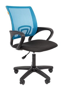 Кресло компьютерное CHAIRMAN 696 black LT, голубое в Иваново
