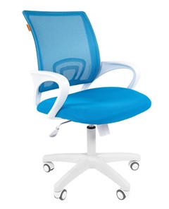 Кресло компьютерное CHAIRMAN 696 white, tw12-tw04 голубой в Иваново