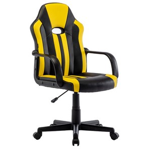 Кресло офисное RABIX "Stripe GM-202", экокожа, черное/желтое, 532510 в Иваново