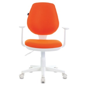 Офисное кресло Brabix Fancy MG-201W (с подлокотниками, пластик белый, оранжевое) 532410 в Иваново