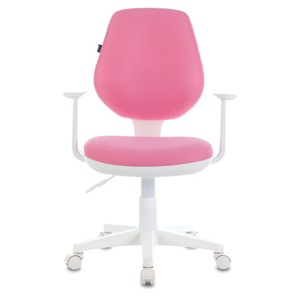 Офисное кресло Brabix Fancy MG-201W (с подлокотниками, пластик белый, розовое) 532409 в Иваново