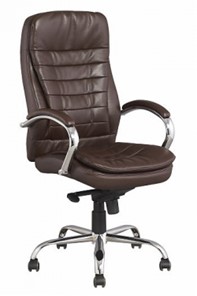 Офисное кресло ДамОфис J 9031-1 экокожа /хром, коричневый в Иваново