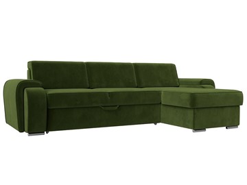 Угловой раскладной диван Лига-025, Зеленый (Микровельвет) в Иваново