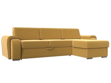Угловой раскладной диван Лига-025, Желтый (Микровельвет) в Иваново