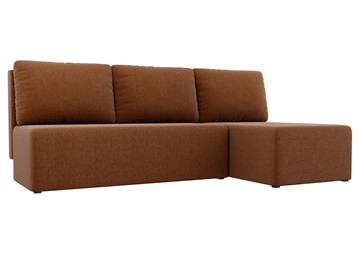 Угловой диван с оттоманкой Поло, Коричневый (рогожка) в Иваново