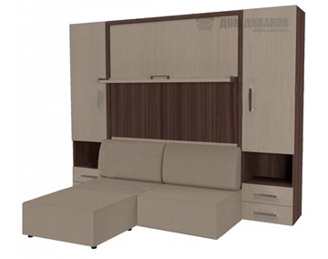 Шкаф-кровать трансформер Кровать-трансформер Smart (ШЛ+КД 1600+ШП+Пуф), 2 шкафа, без подлокотников в Иваново