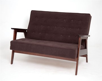Прямой диван Ретро, двухместный (темный тон / RS32 - коричневый) в Иваново