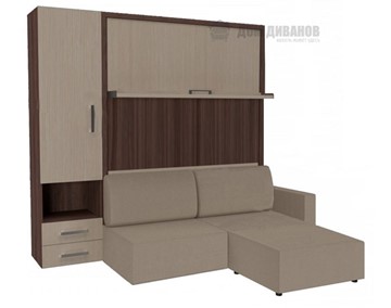 Подъемная кровать Кровать-трансформер Smart (ШЛ+КД 1400+Пуф), шкаф левый, правый подлокотник в Иваново