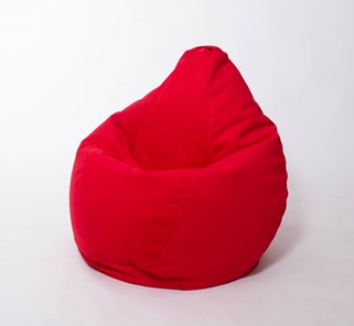 Кресло-мешок Груша большое, велюр однотон, красное в Иваново