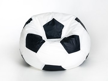 Кресло-мешок Мяч малый, бело-черный в Иваново