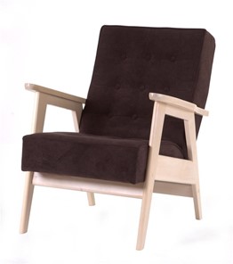 Кресло Ретро (беленый дуб / RS 32 - коричневый) в Иваново